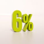 Percentage Sign, 6 Percent Stock Photo