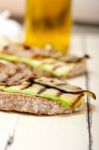 Grilled Vegetables On Bread Stock Photo