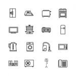 Home Appliance Icon Set On White Background Stock Photo