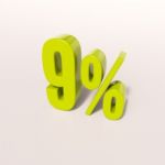 Percentage Sign, 9 Percent Stock Photo