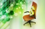 Dollar Sign Sitting The Executive Chair Stock Photo