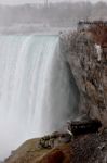 Picture With The Viewpoints And The Amazing Niagara Falls Stock Photo