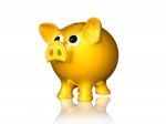 Saving Plan With Gold Piggy Bank Stock Photo