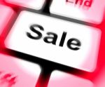 Sales Keyboard Shows Promotions And Deals Stock Photo