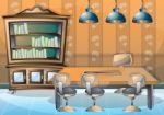 Cartoon  Illustration Interior Library Room With Separated Layers Stock Photo