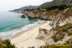 California Beach Along Pacific Coast Highway Stock Photo