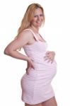 Pregnant Woman Holding Tummy Stock Photo