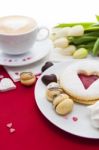 Valentine's Day Sweets Setup Stock Photo