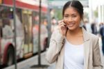 Woman With Cellphone Stock Photo