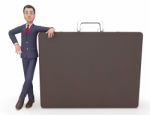 Copyspace Businessman Represents Bag Entrepreneur And Blank 3d R Stock Photo