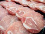 Raw Sliced Pork Stock Photo