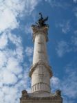 Column With A Statue Of Liberty Breaking Her Chains On Top Of Th Stock Photo