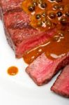 Green Peppercorn Beef Filet Mignon Stock Photo