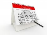 3D Desktop Calendar Stock Photo