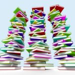 Multicolored Stacked Books Stock Photo