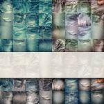 Collage Set Of Jeans Background With Blank For Text Stock Photo