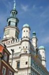 Town Hall Clock Tower In Poznan Stock Photo