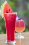 Fresh Watermelon Smoothie Stock Photo