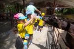 Kindergarten Students Visit The Zoo, In The Jul 15, 2016. Bangkok Thailand Stock Photo