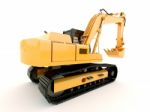 Excavator Isolated With Light Shadow Stock Photo