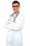 Male Doctor with Arms Crossed Stock Photo