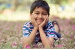 Toddler In Park Stock Photo