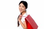 Shopaholic Attractive Asian Girl Stock Photo