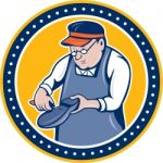 Shoemaker Cobbler Circle Cartoon Stock Photo