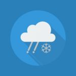 Weather Flat Icon. Rainy With Snow Stock Photo