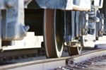 Beautiful Photo Of The Moving Train And The Railway Stock Photo