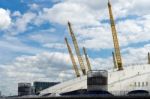 View Of The O2 Building From The River Thames Stock Photo