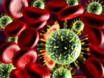 Virus And Blood Cells  Stock Photo