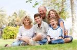 Happy Family Having Fun In The Park Stock Photo