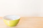 Empty Bowl On Rustic Wooden Background Stock Photo