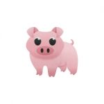 Cute Pig Is Animal Cartoon In Farm Of Paper Cut Stock Photo