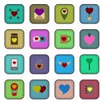 Valentine Icon Set  Illustration Stock Photo