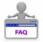 Faq Webpage Means Frequently Asked Questions 3d Rendering Stock Photo