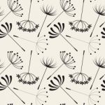 Abstract Dandelions Seamless Patterns Stock Photo