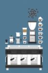 Coffee Machine And Accessories Icons Stock Photo