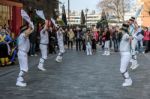 Kent And Sussex Morris Dancers Performing In London Stock Photo