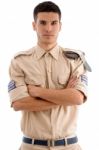 Arm Crossing Military Man Stock Photo