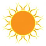 Sun On White Background.  Illustration Stock Photo