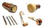 Set Of Traditional Thai Musical Instruments Stock Photo