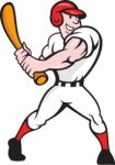 Baseball Player Batting Cartoon Stock Photo