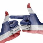 Thailand Flag On Hand Stock Photo