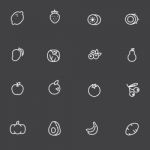 Fruit And Vegetables   Outline Icon Set  Illustration Eps 10 Stock Photo