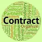 Contract Word Shows Arrangement Understanding And Text Stock Photo