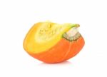 Sliced Pumpkin Isolated On The White Stock Photo