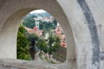 View Of Krumlov From The Castle  Of Cesky Krumlov Stock Photo