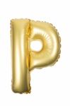 Golden Inflatable Letter Uppercase Stock Photo